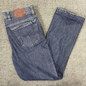 Hiltl Jeans Mens 36x34* (34x32) Blue‎ Straight Leg Classic Fit Denim Paisley